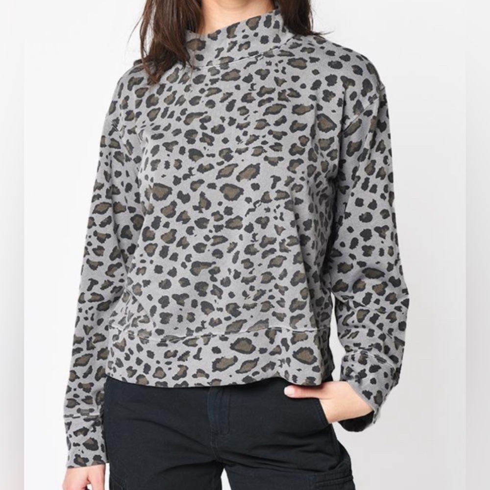 Sundry grey animal print sweater, small